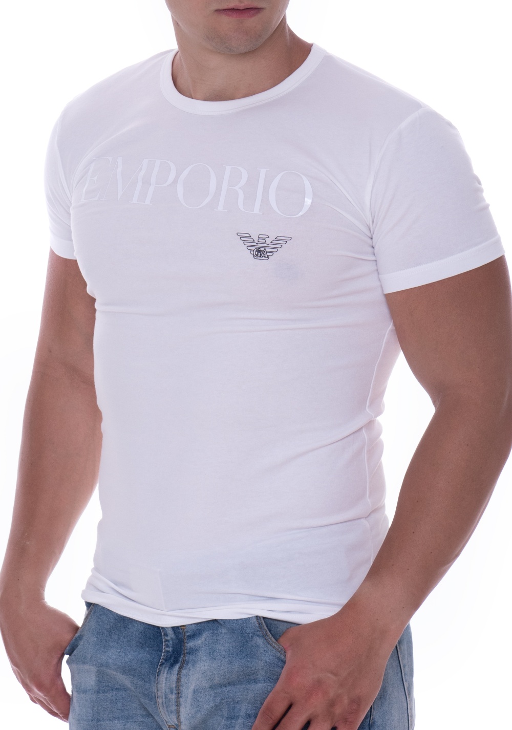 Pánske tričko Emporio Armani 111035 CC716 L Biela