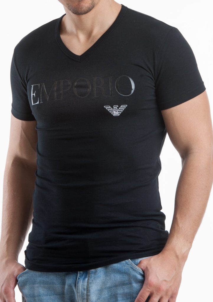 Pánské triko Emporio Armani 110810 CC716 M Čierna