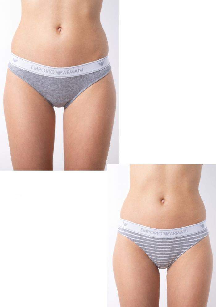 Dámske brazilky Emporio Armani 163337 9P219 2PACK XS Sivá