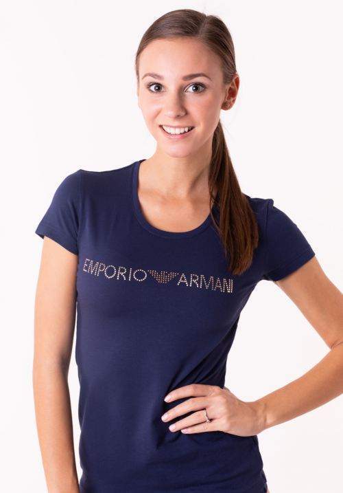 Dámske tričko Emporio Armani 163139 8A263 M Tm. modrá
