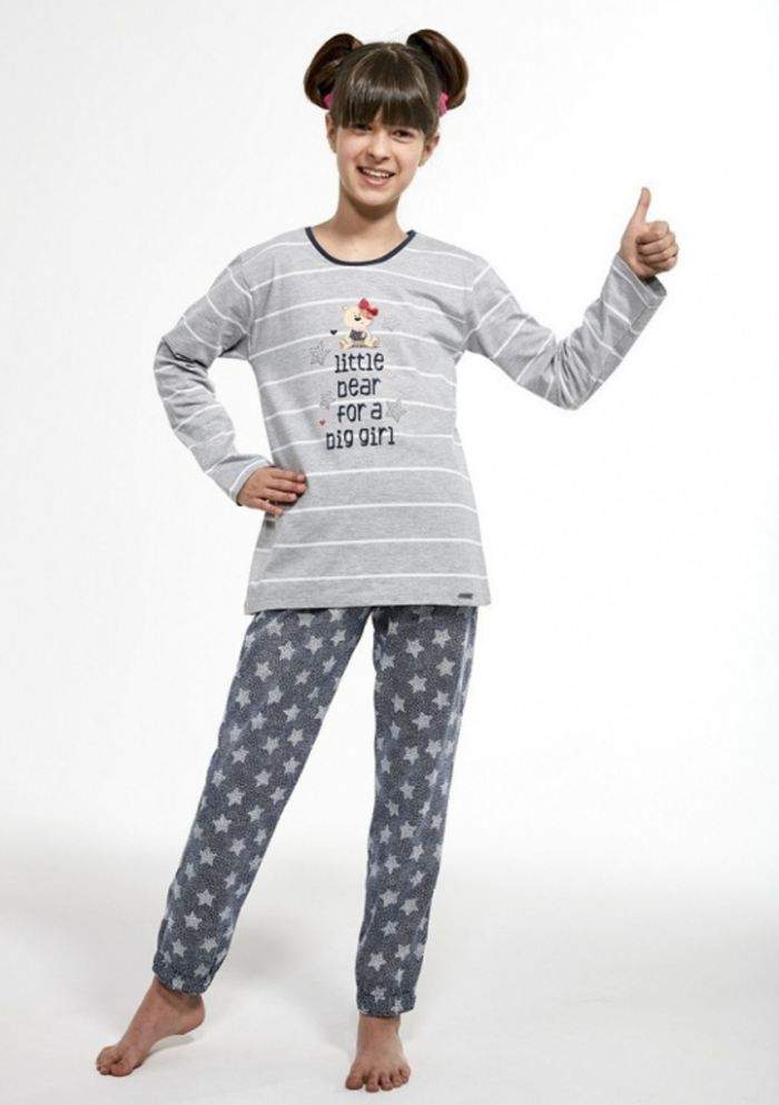 Dievčenské pyžamo Cornette 975/112 146/152 Sv. sivá