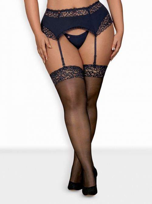 Krásné punčochy Drimera stockings XXL – Obsessive XXL Čierna