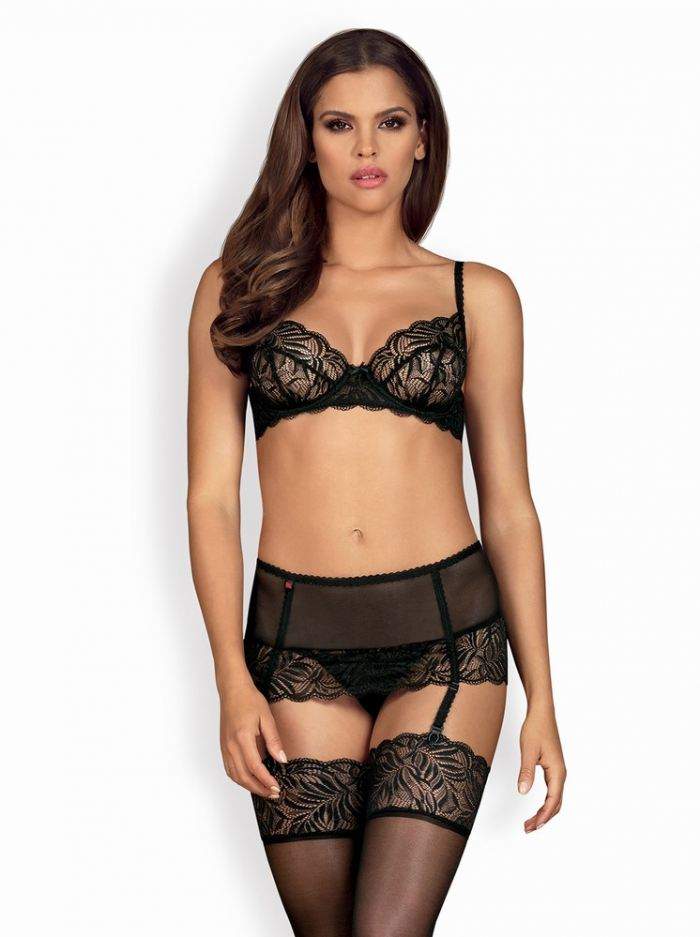 Krásný set Contica set – Obsessive L/XL Čierna