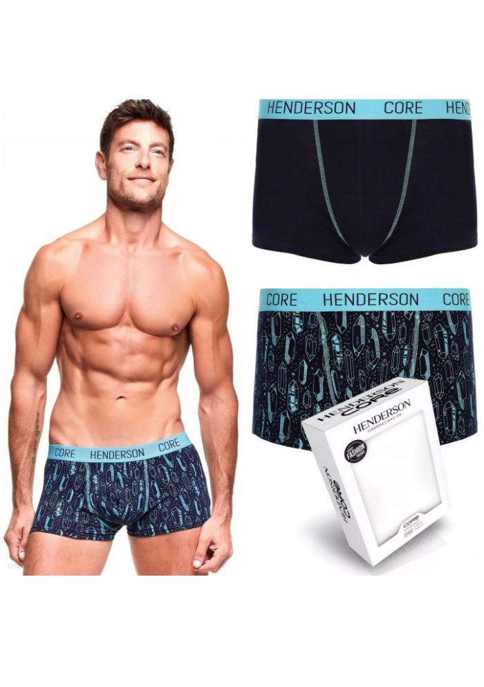 Pánske boxerky Henderson 37285 2PACK L Tm. modrá
