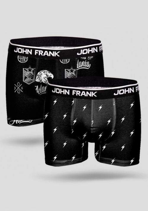 Pánske boxerky John Frank JF2BMC08 2PACK XL Čierna
