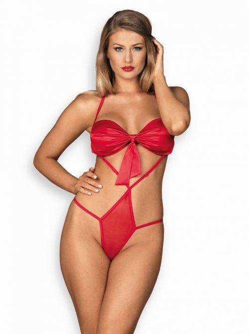 Sexy body Giftella teddy – Obsessive L/XL Červená