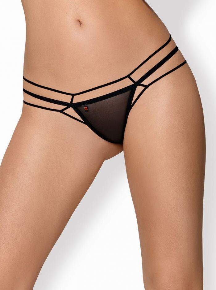 Sexy tanga 875 – THO – Obsessive L/XL Čierna