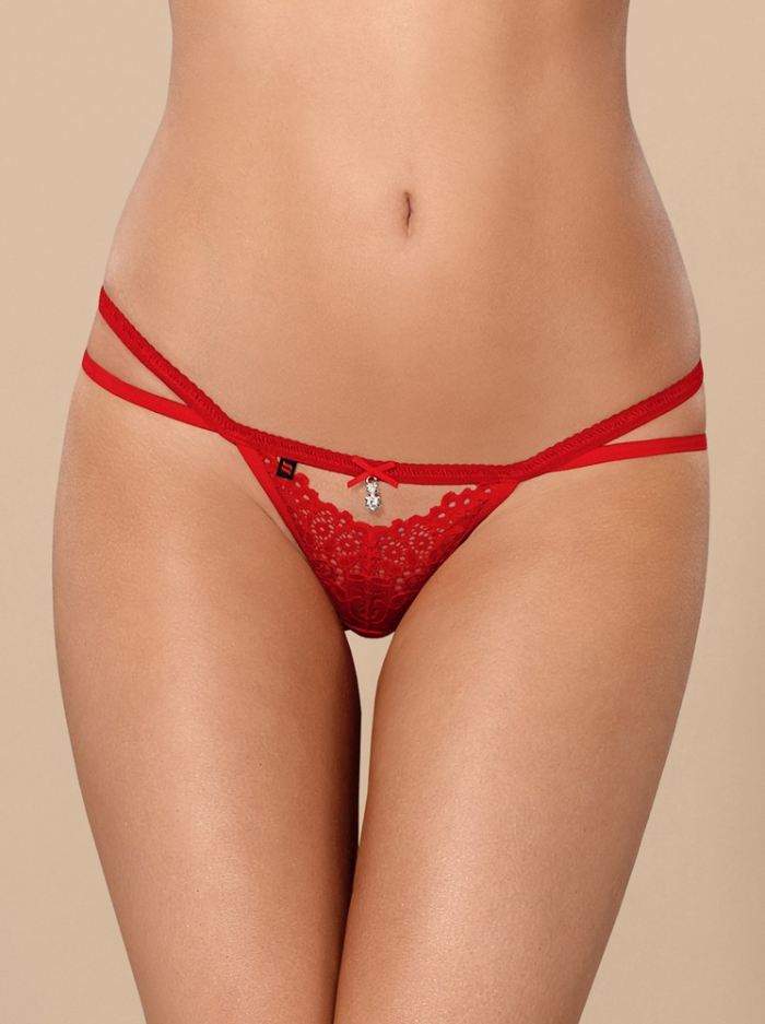 Tanga 838-THO thong red – Obsessive L/XL Červená